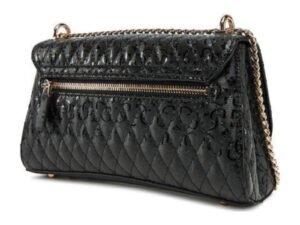 Πίσω όψη της μαύρης τσάντας Guess HWGG9626210-BLA με εξωτερική τσέπη φερμουάρ