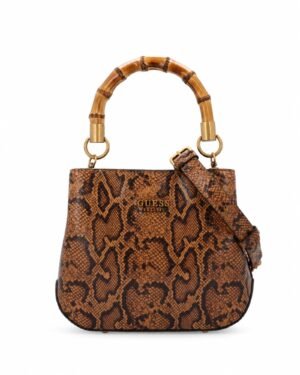 Πλάγια όψη Guess Eire python τσάντας με λουρί ώμου
