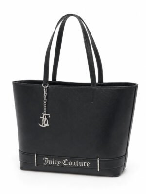 Πλάγια όψη της μαύρης τσάντας tote Juicy Couture Jasmine BEJJM8840WVP