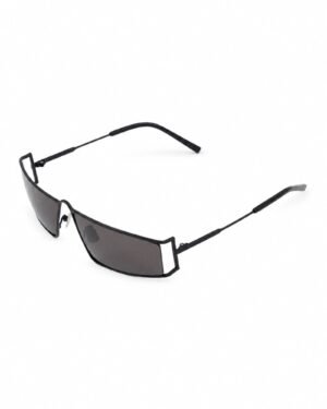 Saint Laurent SL 606 001 μαύρα ορθογώνια γυαλιά ηλίου σε πλάγια όψη