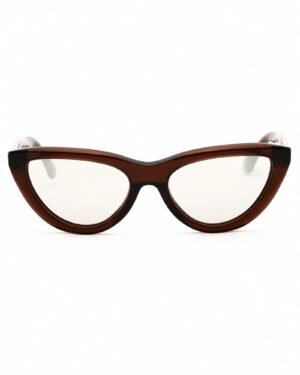 Burberry BE4436U 41448V καφέ cat-eye γυαλιά ηλίου με Clear Mirror Silver φακούς