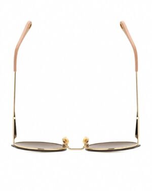 Chloé Honoré CH0202S 004 γυναικεία γυαλιά ηλίου πίσω όψη με χρυσούς βραχίονες και μπεζ άκρα