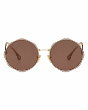 Chloé Honoré CH0202S 004 γυναικεία oversized γυαλιά ηλίου με καφέ φακούς μπροστινή όψη
