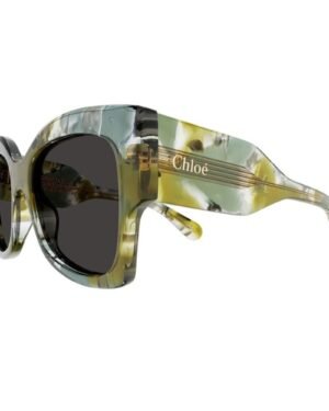 Chloé CH0252S 006 γυναικεία γυαλιά ηλίου πράσινα γκρι λεπτομέρεια λογότυπου