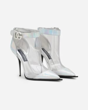 Dolce & Gabbana LA11373 γυναικεία μποτάκια Silver Iridescent PVC