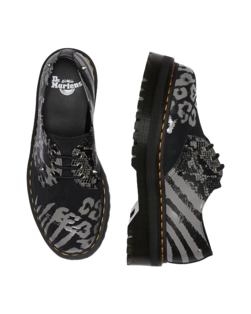 Dr. Martens 1461 Animal Clash 27695001 Γυναικεία Platform Παπούτσια Μαύρα & Γκρι
