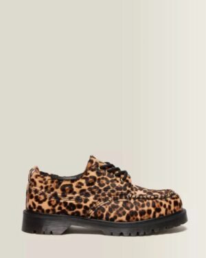 Dr. Martens Lowell Archive Leopard hair-on moc toe shoes πλάγια όψη