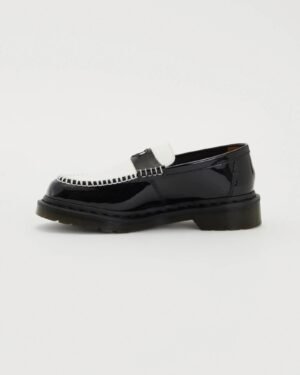 Dr. Martens Penton Heart 41676001 πλαϊνή όψη μαύρο λευκό loafer