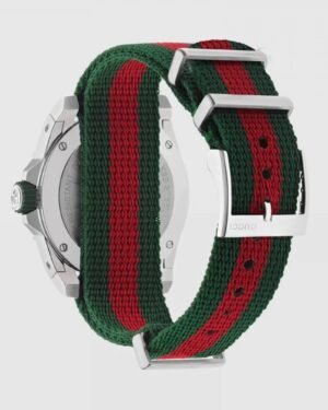 Gucci Dive YA136339 πίσω όψη με πράσινο κόκκινο Web λουράκι και μεταλλική αγκράφα Gucci