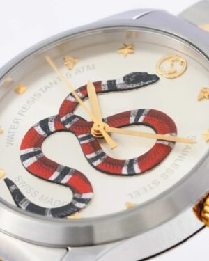 Gucci G-Timeless YA1264075 snake dial close-up