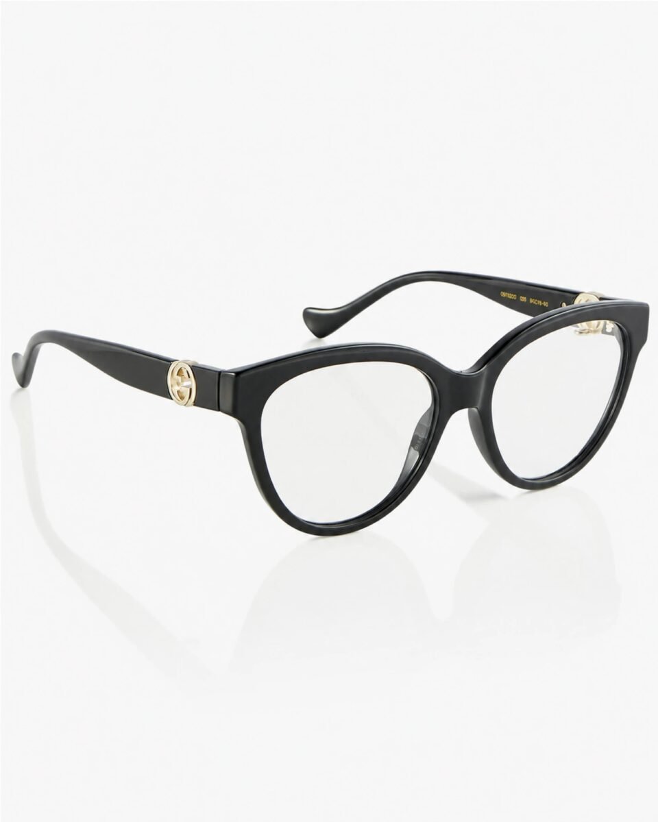 Gucci GG1024O 006 Γυναικεία Γυαλιά Οράσεως Cat Eye Μαύρα με Χρυσή Αλυσίδα
