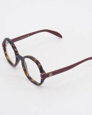 Gucci GG1069O 002 γυναικεία γυαλιά οράσεως Havana σε 3/4 όψη