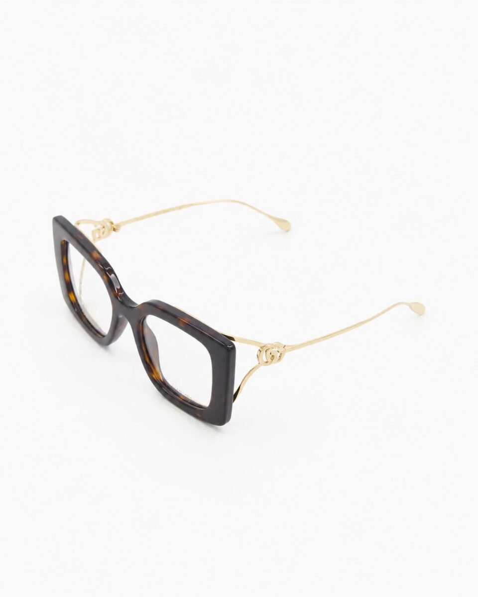 Gucci GG1567O 002 Γυναικεία Γυαλιά Οράσεως Havana με Χρυσές Λεπτομέρειες
