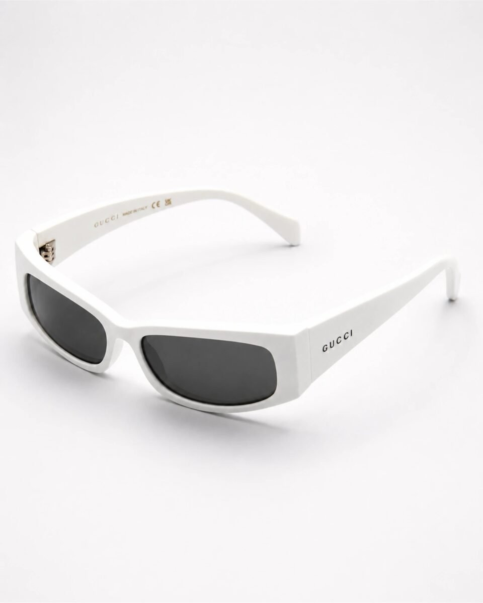 Gucci GG1778S 002 Ανδρικά Γυαλιά Ηλίου με Λευκό Σκελετό & Γκρι Φακούς
