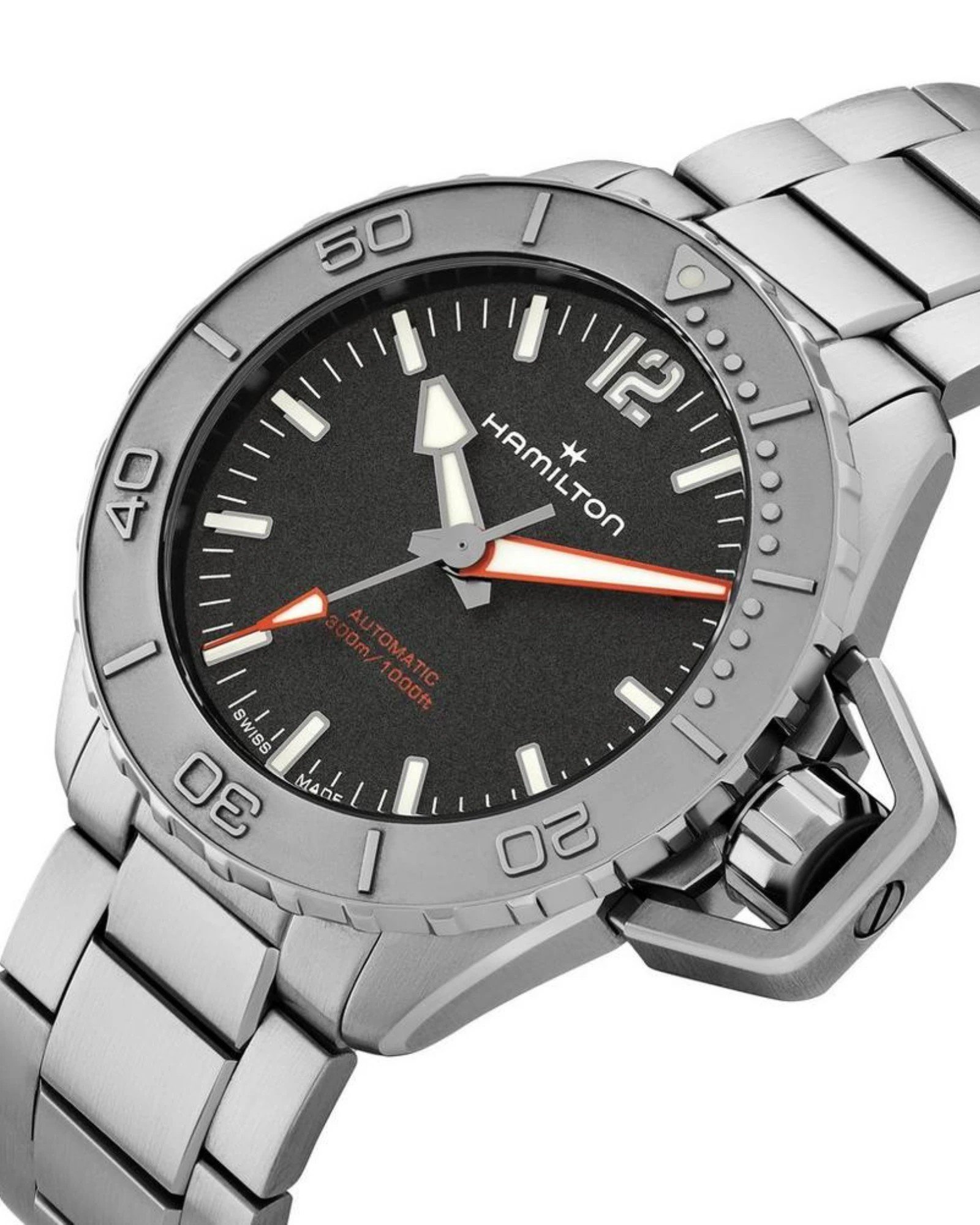 Hamilton H77815130 μαύρο καντράν και περιστρεφόμενη στεφάνη