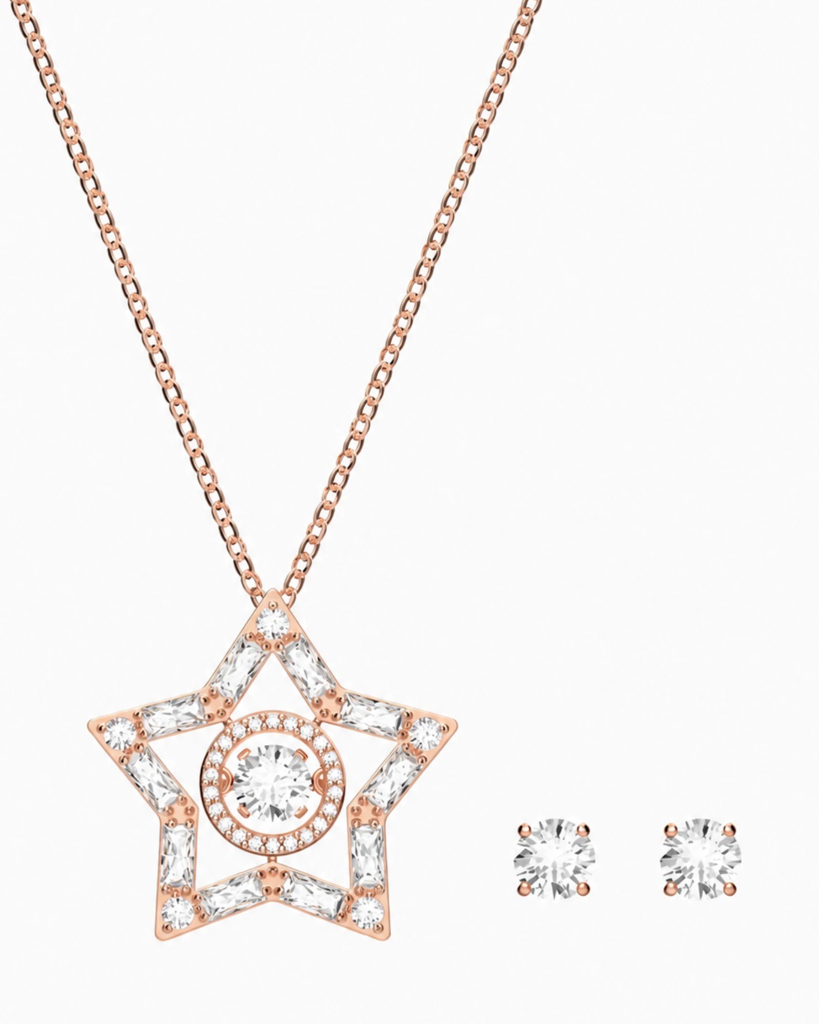 Swarovski Stella 5622730 σετ κοσμημάτων rose gold με κολιέ αστέρι και σκουλαρίκια