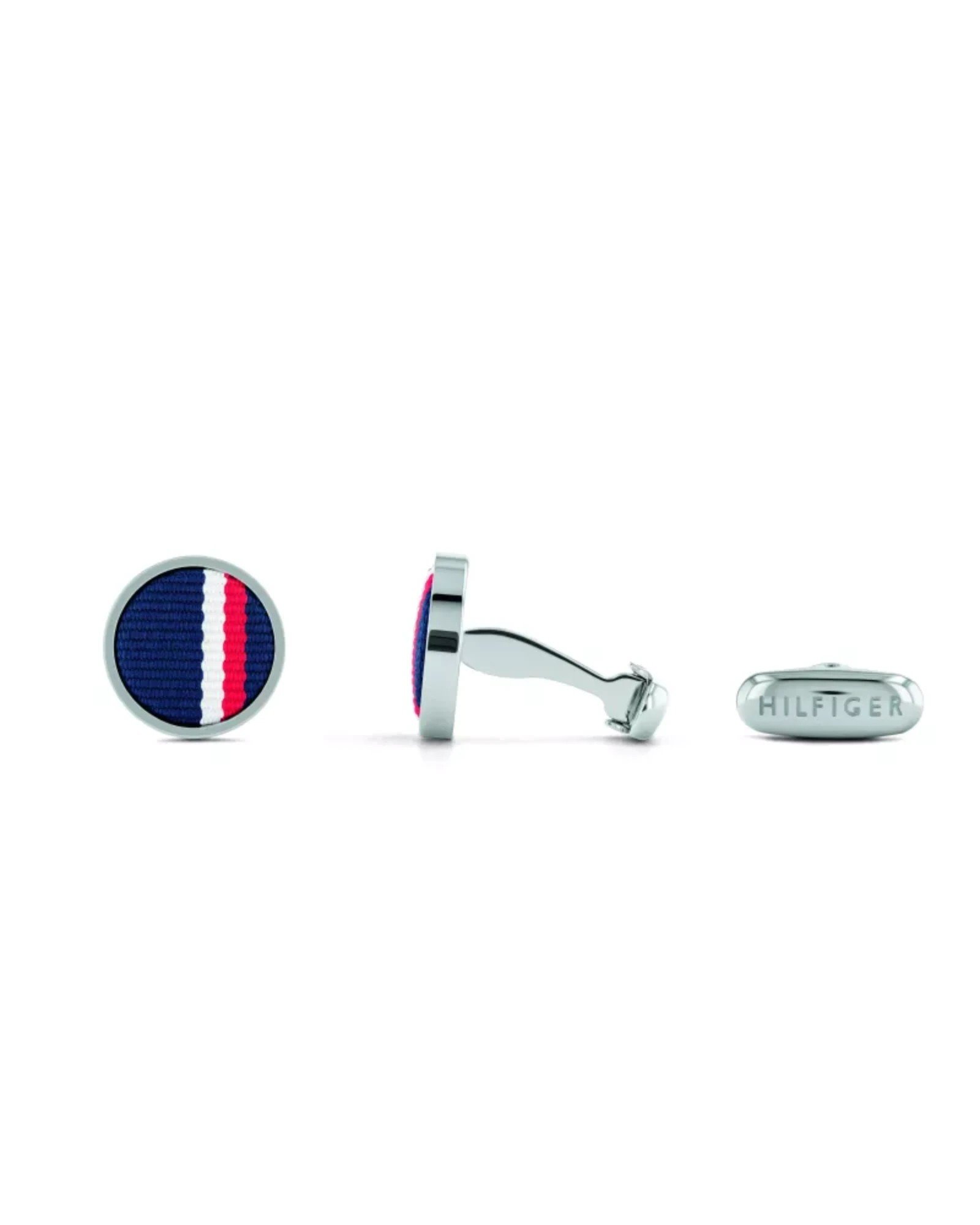 Tommy Hilfiger 2790352 ανδρικά μανικετόκουμπα με μπλε, λευκή και κόκκινη υφασμάτινη λεπτομέρεια σε πολλαπλές όψεις