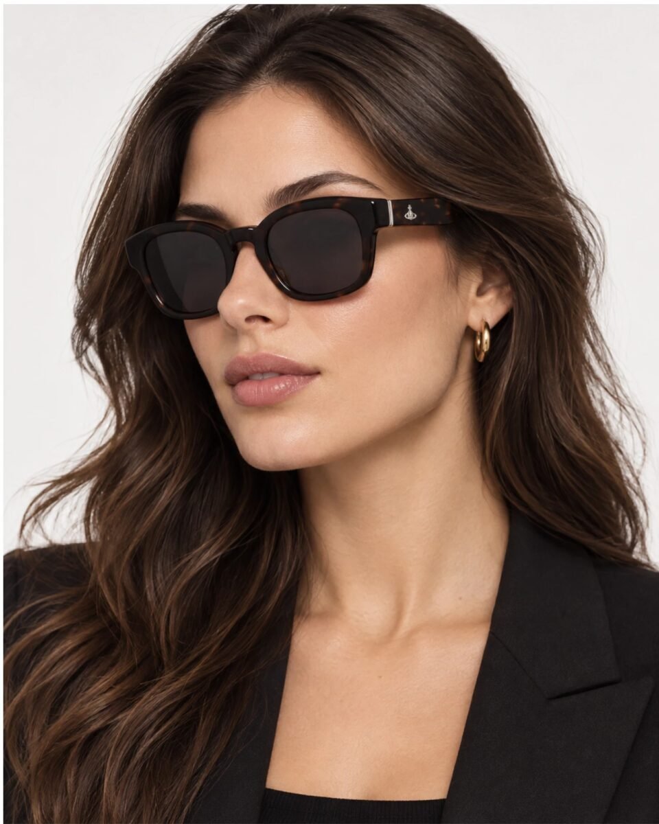 Γυναικείο μοντέλο με Vivienne Westwood VW5025 100 γυαλιά ηλίου tortoise